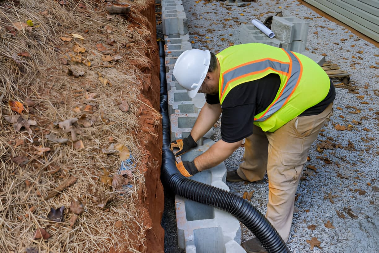 Protecting home foundation through professional French drain installation service